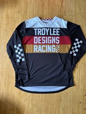 TroyLee Designs Racing Long Sleeve Jersey - Black/Red/Gold